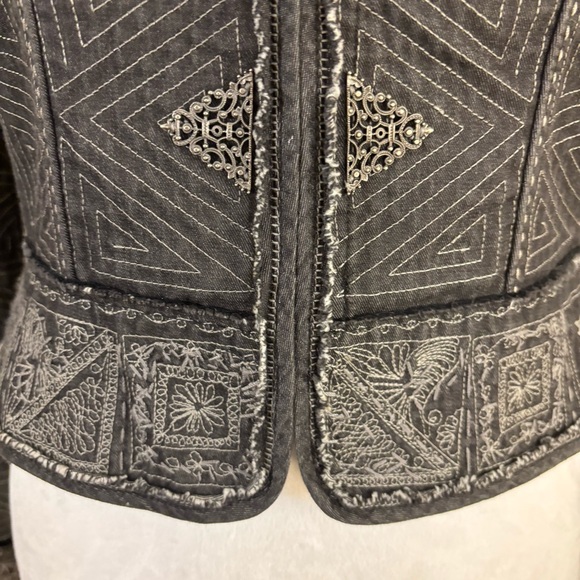 Elie Tahari Jacket Embroidered Gray XS - Picture 3 of 13